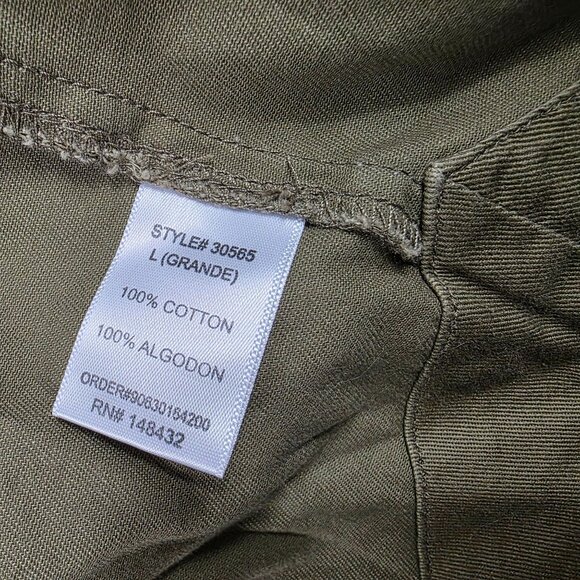 Be Cool Womens Size Large Green Hooded Military Style Jacket Cotton Lightweight - Picture 4 of 12